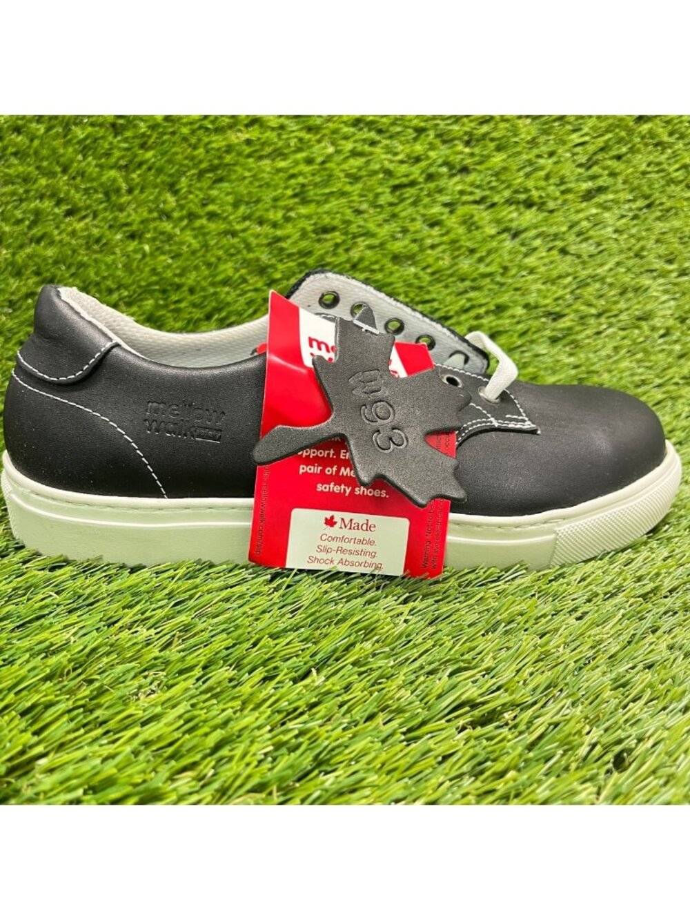 Mellow Walk Jessica Womens Size 7.5 Black Leather Steel Toe Safety Work Shoes